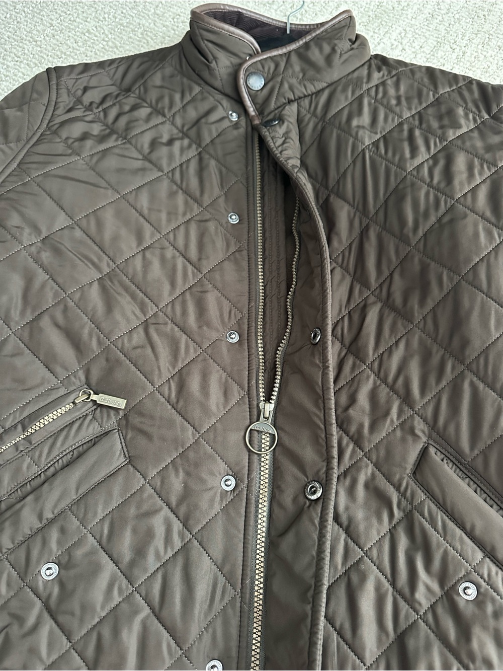 Barbour Quilted Puffer Jacket in Olive - Picture 6 of 7